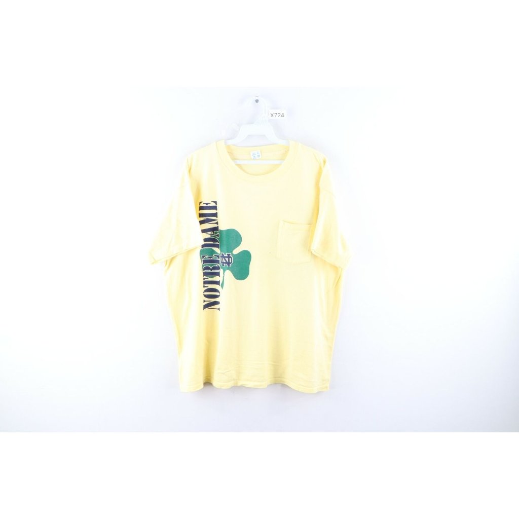 Vintage 80s Champion 2xl University Of Notre Dame Spell Out Pocket T-Shirt Usa